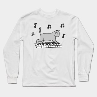 Piano Cat Long Sleeve T-Shirt